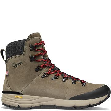 Brown / Red Men's Danner Arctic 600 Side-Zip 7" 200G Hiking Boots | SG1510TV