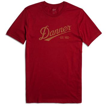 Red Men's Danner Distressed Logo SS Tee Clothing | SG1685BC