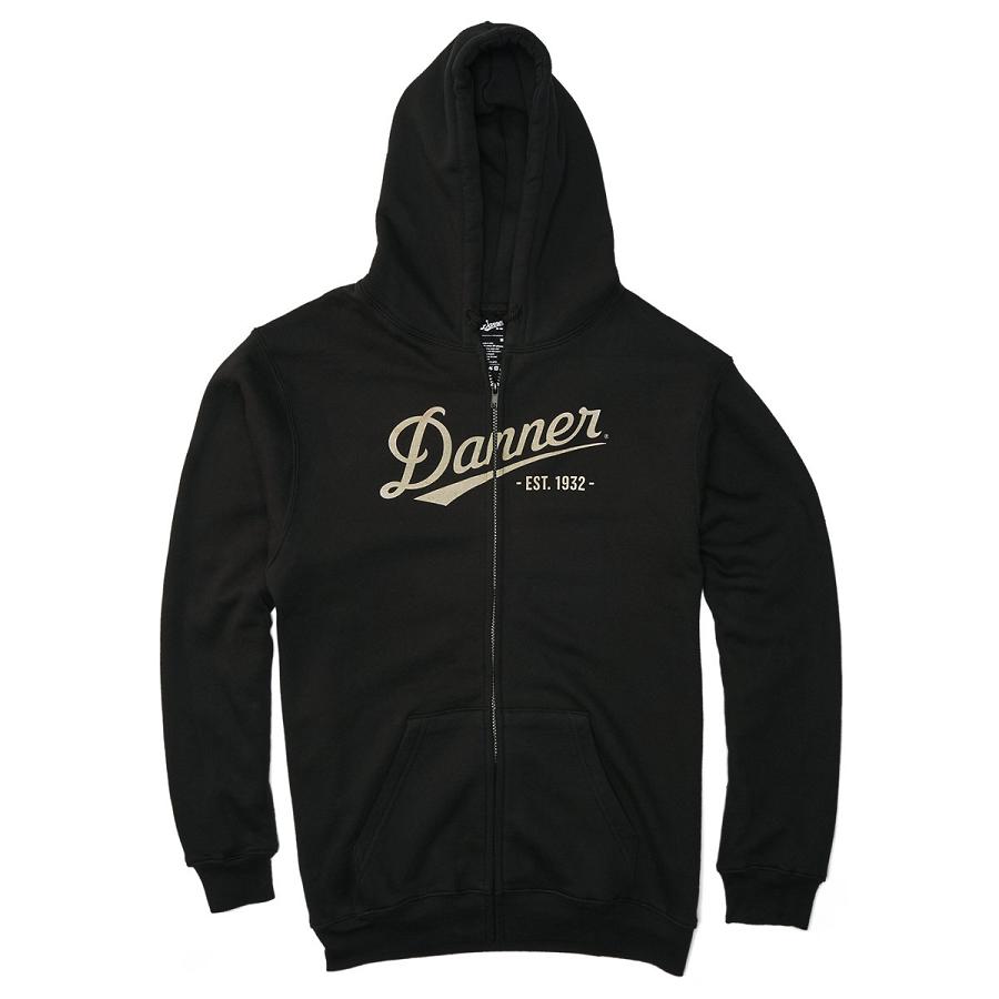 Black Men\'s Danner Logo Hoodie Zip-Up Clothing | SG1688QZ