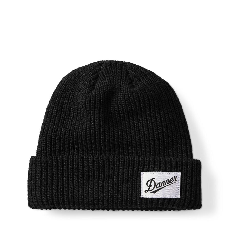 Black Men\'s Danner Ribbed Beanie Hats | SG1669IS