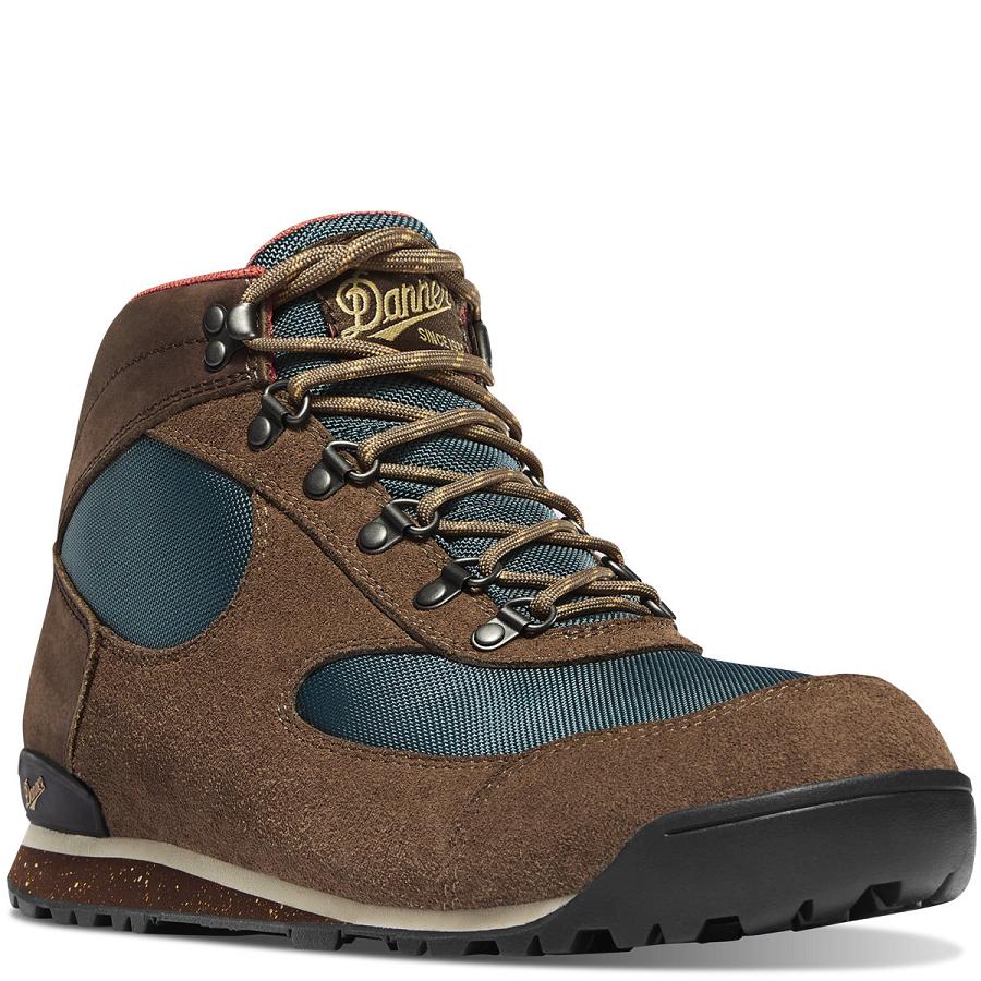 Brown / Blue Men's Danner Jag Dry Weather Hiking Boots | SG1484TV