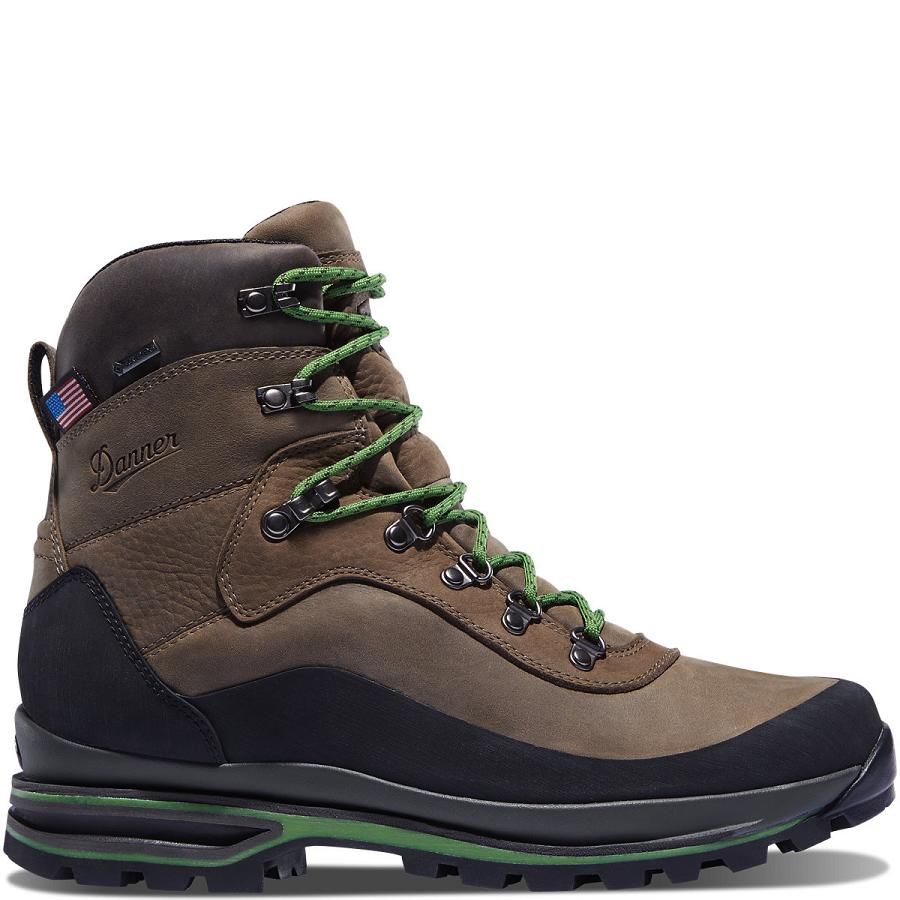 Brown / Green Men\'s Danner Crag Rat USA Hiking Boots | SG1522JJ