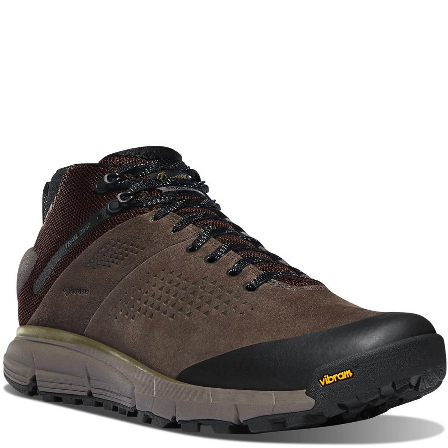 Brown / Green Men's Danner Trail 2650 GTX Mid Shoes | SG1338GL