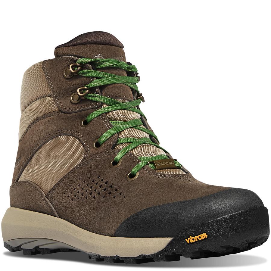 Brown / Green Women's Danner Inquire Mid Hiking Boots | SG1085CE