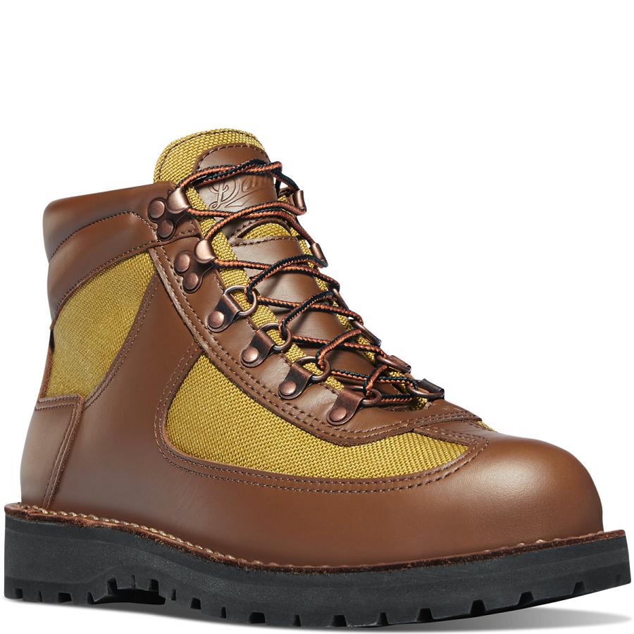 Brown Men's Danner Feather Light Hiking Boots | SG1520GL