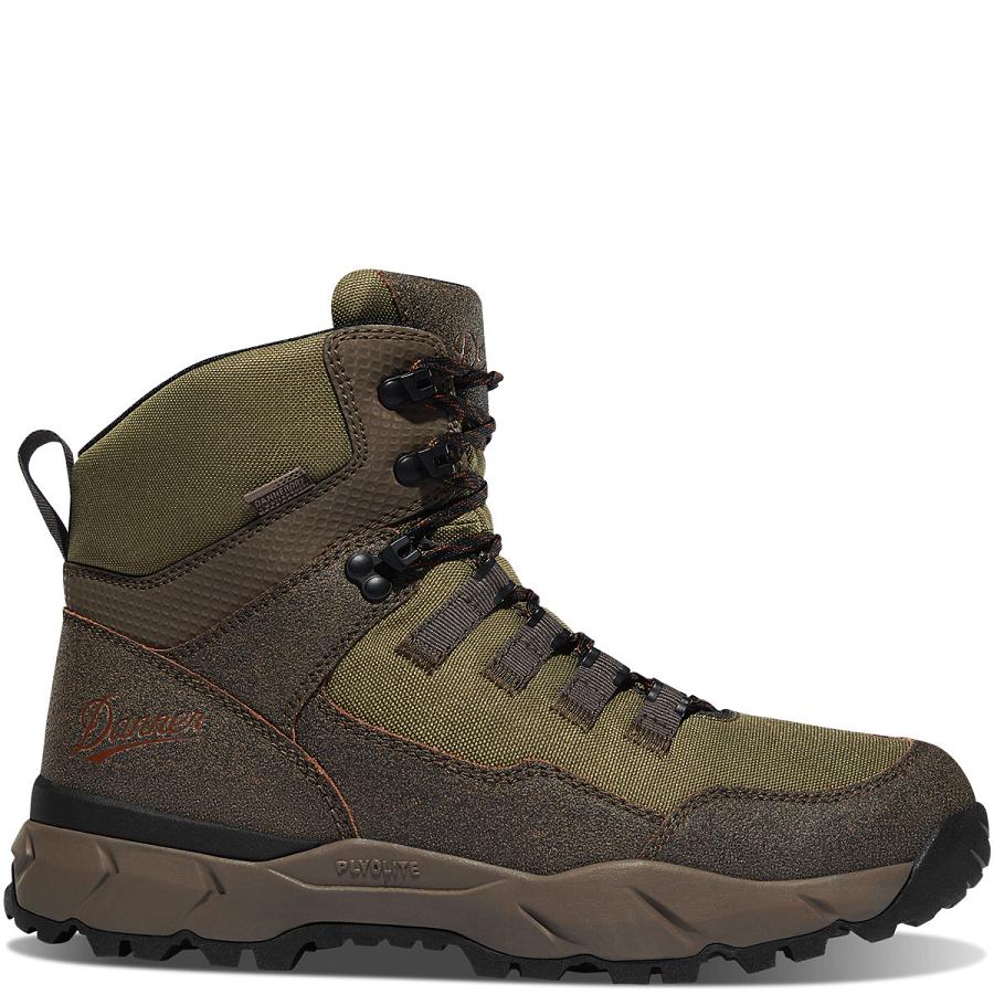 Brown / Olive Men\'s Danner Vital Trail Hiking Boots | SG1488OR