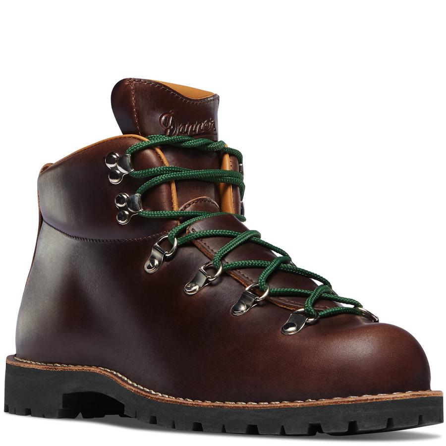 Burgundy Men's Danner Mountain Trail Hiking Boots | SG1467FM