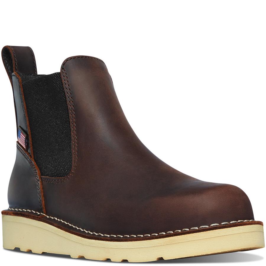 Coffee Women's Danner Bull Run Chelsea Boots | SG1126AP