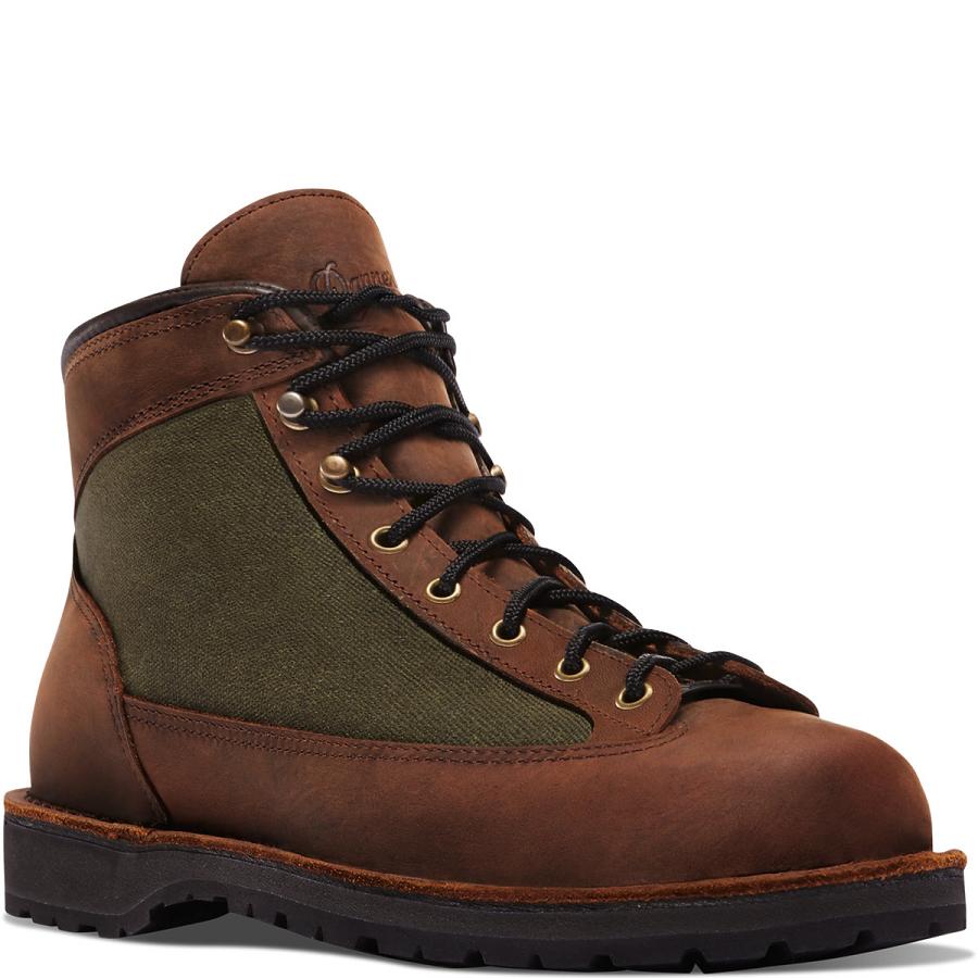 Dark Brown / Green Men's Danner Ridge Work Boots | SG1595SO