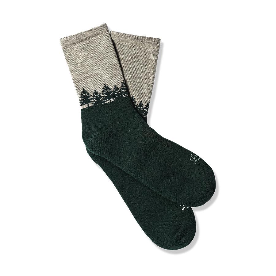 Green / Grey Women\'s Danner Merino Midweight Hiking Socks 3/4 Crew Socks | SG1196EX