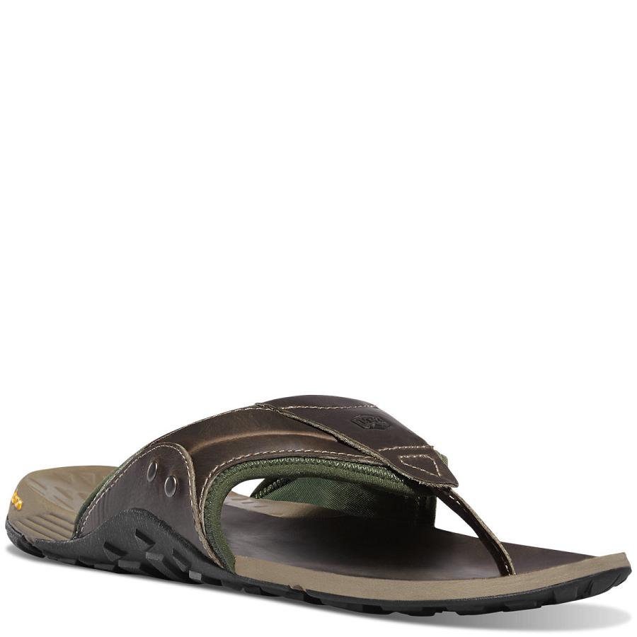 Grey / Green Men's Danner Lost Coast Sandals | SG1504NB