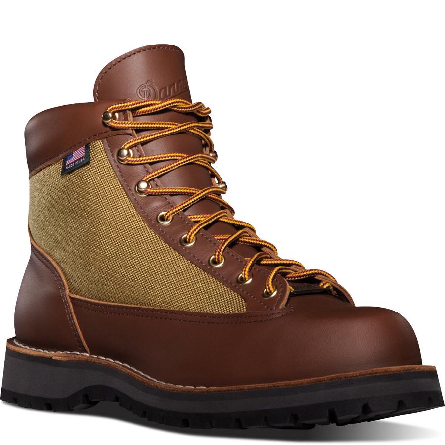 Khaki Men's Danner Light Hiking Boots | SG1495HK