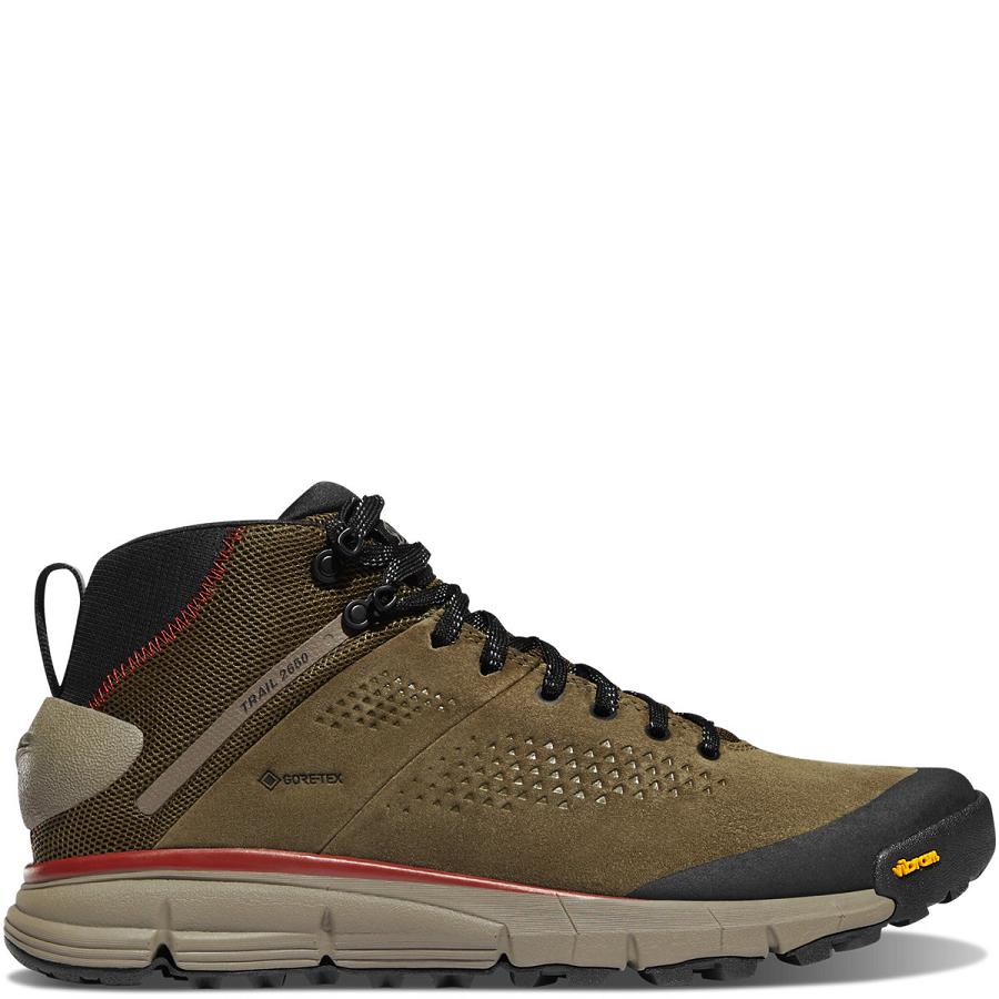 Olive Men\'s Danner Trail 2650 GTX Mid Hiking Boots | SG1456EX